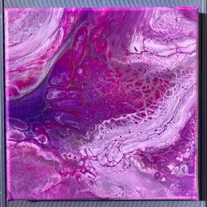 Ideasthesia 8"x8" Painting by Color Fluent Art (Purple/Pink)